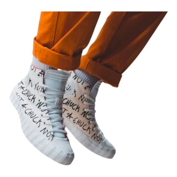 Converse Kids CTAS Hi UNT1T!3D OG Not A Chuck Spellout High Top Sneakers, 2.5 - Picture 1 of 16